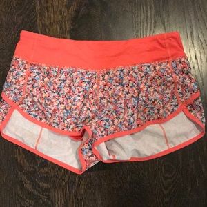 Lululemon multi-colored running shorts (size 6)